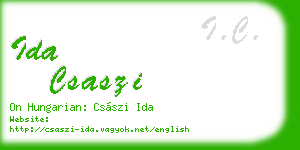 ida csaszi business card